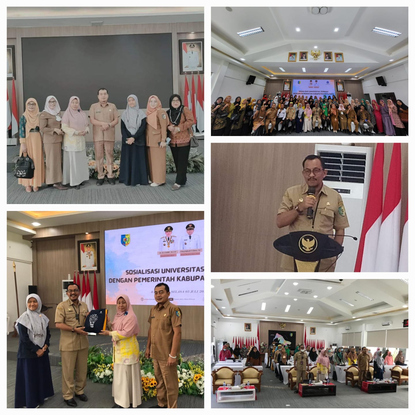 Foto: Kegiatan Pembukaan Sosialisasi Program Universitas Terbuka Medan yang berlangsung di Aula Rumah Dinas Bupati Batu Bara di Tanjung Gading Kecamatan Sei Suka, Selasa (05/7) diabadikan dalam foto.