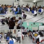 Foto: Kegiatan Uji Kompetensi Guru (UKG) yang berlangsung di UPT SMPN 1 Labuhan Ruku Kecamatan Talawi, Rabu (6/7) diabadikan dalam foto.