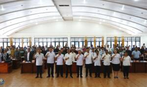 Wakil Bupati Karo Ir Theopilus Ginting hadiri acara sosialisasi Pemilihan Kepala Desa Serentak Gelombang I di Kabupaten Karo Tahun 2022 Rabu (7/9-2022)