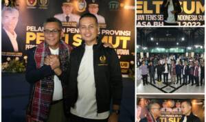 Wakil Gubernur (Wagub) Sumatera Utara (Sumut) Musa Rajekshah menghadiri acara Pelantikan Pengurus Provinsi Pelti Sumut masa bakti 2022-2027 di Medan Club, Jalan RA Kartini Medan, Sabtu (10/9) malam. (DISKOMINFO SUMUT)