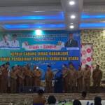 Pisah Sambut Kepala Cabang Dinas Pendidikan Kabanjahe, Dinas Pendidikan Provinsi Sumatera dari H Syahri Ginting, SPd, MM ke Drs Yeddi Efendi Sipayung, MPd di Hotel Suite Pakar Berastagi Senin (12/9-2022)