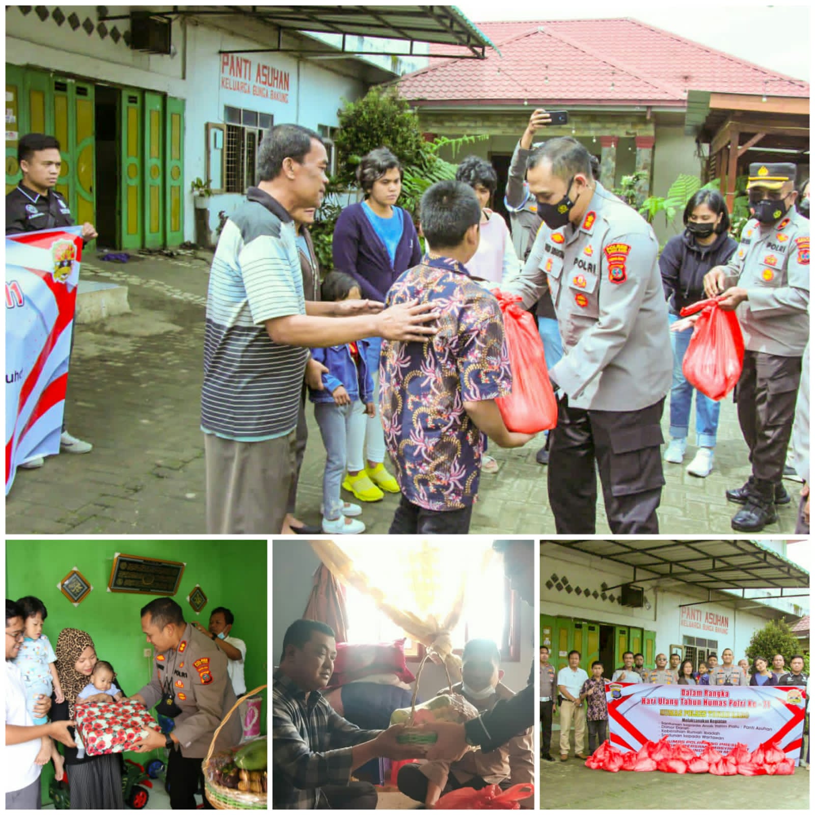 Sambut HUT Humas Polri ke-71 Humas Polres Tanah Karo melaksanakan kegiatan sosial, Kunjungi Panti Asuhan Bunga Bakung Kamis (27/10-2022)
