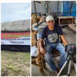 Foto : Abdin Zaini Sembiring dan Pos Terpadu didirikan Polres Binjai di lokasi penjagaan perbatasan petani mekar jaya beserta Pos BPBD Kota Binjai saat diabadikan. (tabloidpolmaspoldasu.com/Ist)