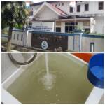 Foto : Kantor PDAM Tirtasari Kota Binjai Jl. Wongonsidi, No. 22 Kota Binjai dan tampak air keruh milik FZ saat diabadikan. (tabloidpolmaspoldasu.com/Ist)